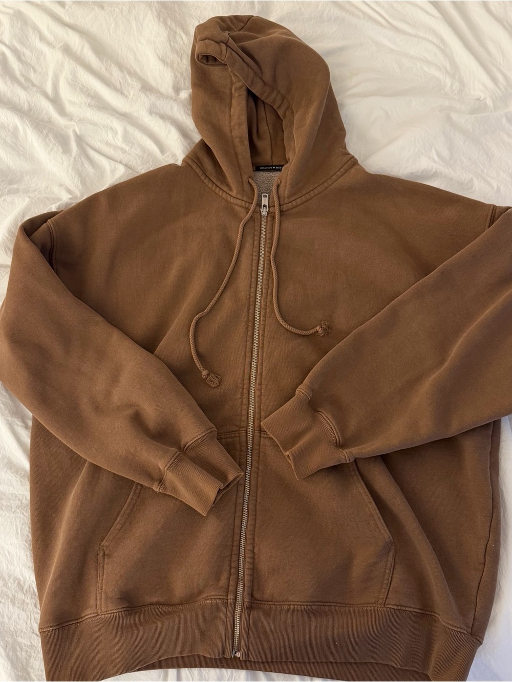 Brandy Melville christy hoodie Brown Full-Zip